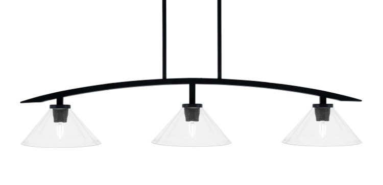 Toltec Lighting - 3736-MB-304 - Three Light Island Pendant - Kurve - Matte Black