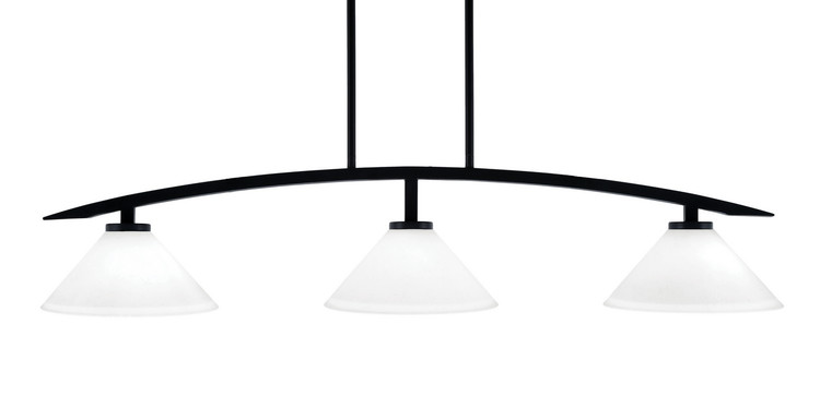 Toltec Lighting - 3736-MB-314 - Three Light Island Pendant - Kurve - Matte Black
