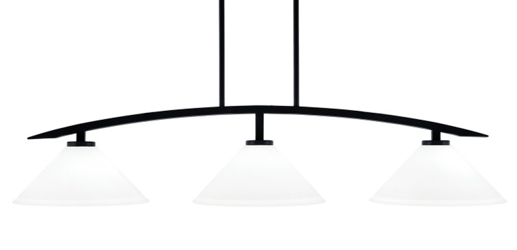 Toltec Lighting - 3736-MB-316 - Three Light Island Pendant - Kurve - Matte Black