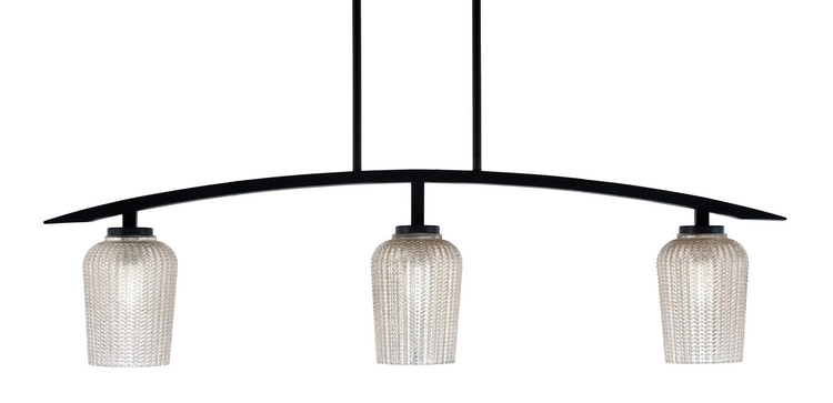 Toltec Lighting - 3736-MB-4253 - Three Light Island Pendant - Kurve - Matte Black