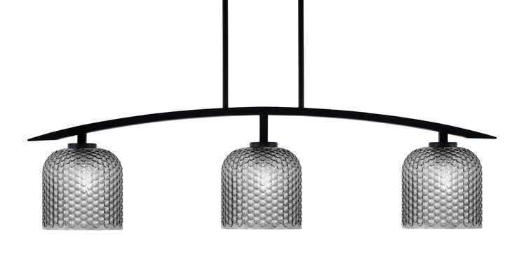 Toltec Lighting - 3736-MB-4912 - Three Light Island Pendant - Kurve - Matte Black