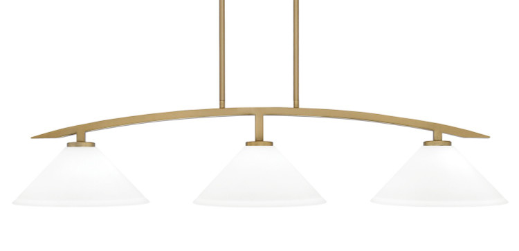 Toltec Lighting - 3736-NAB-316 - Three Light Island Pendant - Kurve - New Age Brass