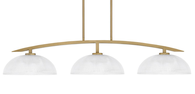 Toltec Lighting - 3736-NAB-540 - Three Light Island Pendant - Kurve - New Age Brass