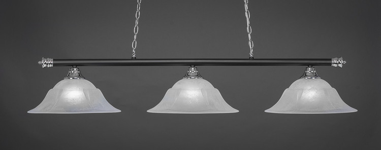 Toltec Lighting - 373-CHMB-53615 - Three Light Billiard Bar - Oxford - Chrome & Matte Black