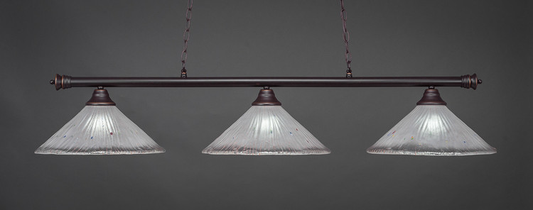 Toltec Lighting - 373-DG-711 - Three Light Billiard Bar - Oxford - Dark Granite