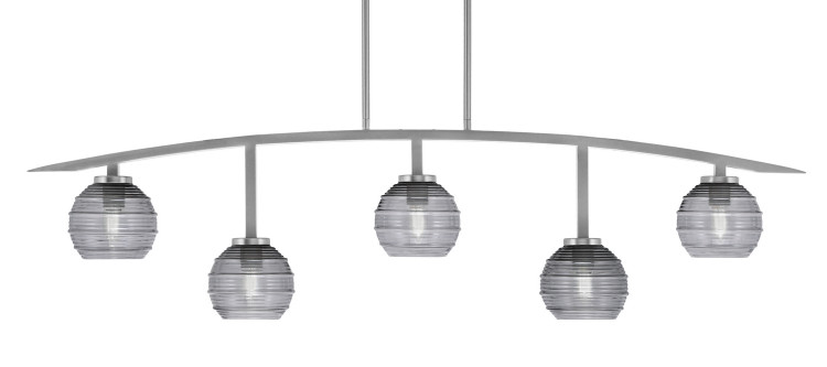 Toltec Lighting - 3745-GP-5112 - Five Light Billiard/Island - Kurve - Graphite