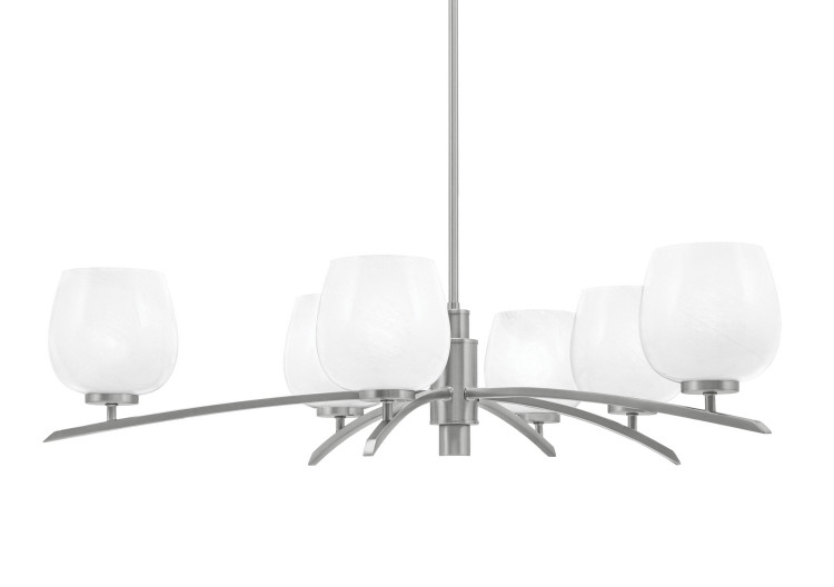 Toltec Lighting - 3746-GP-4811 - Six Light Chandelier - Kurve - Graphite