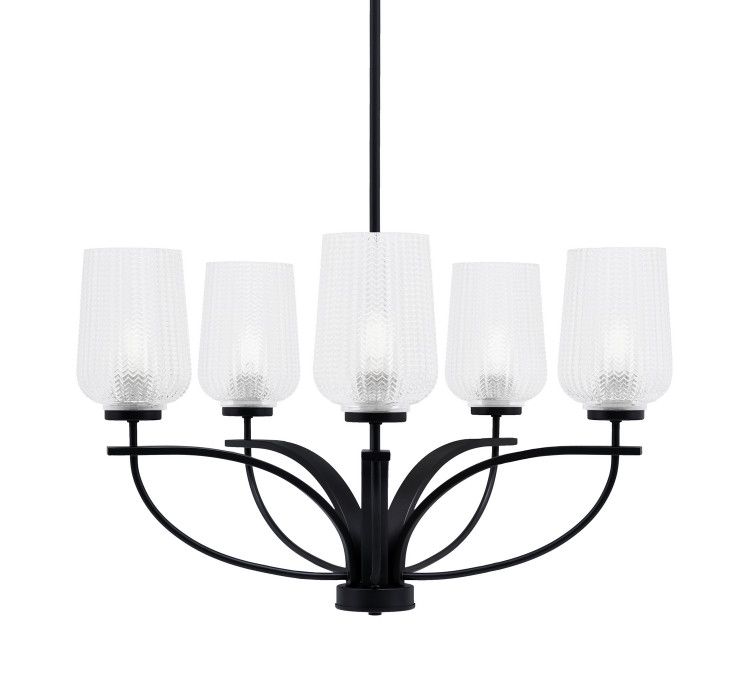 Toltec Lighting - 3905-MB-4250 - Five Light Chandelier - Cavella - Matte Black