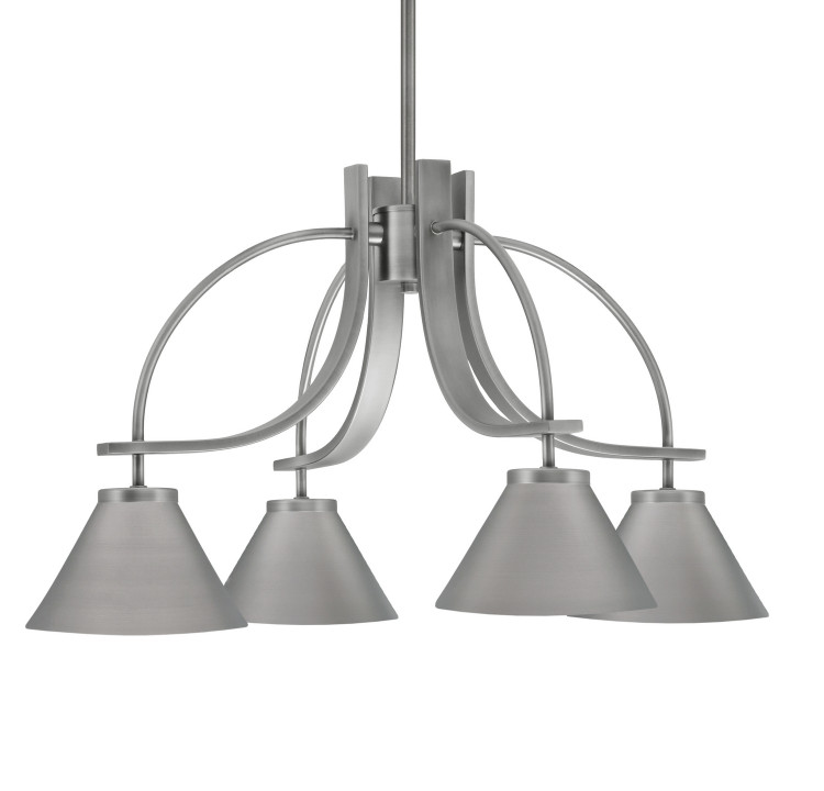 Toltec Lighting - 3924-GP-421-GP - Four Light Chandelier - Cavella - Graphite