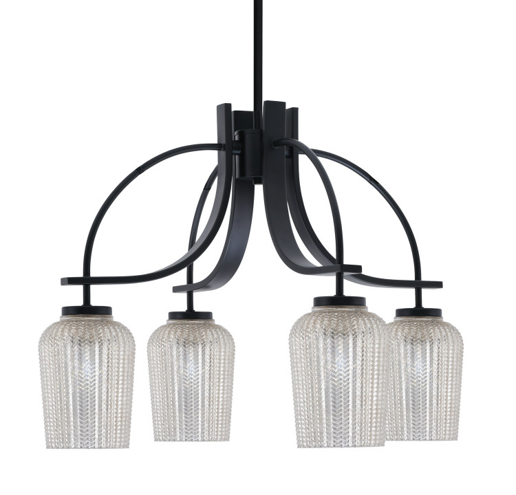 Toltec Lighting - 3924-MB-4253 - Four Light Chandelier - Cavella - Matte Black