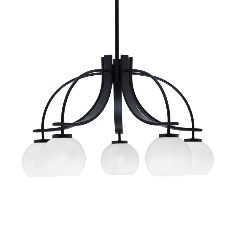Toltec Lighting - 3925-MB-4101 - Five Light Chandelier - Cavella - Matte Black