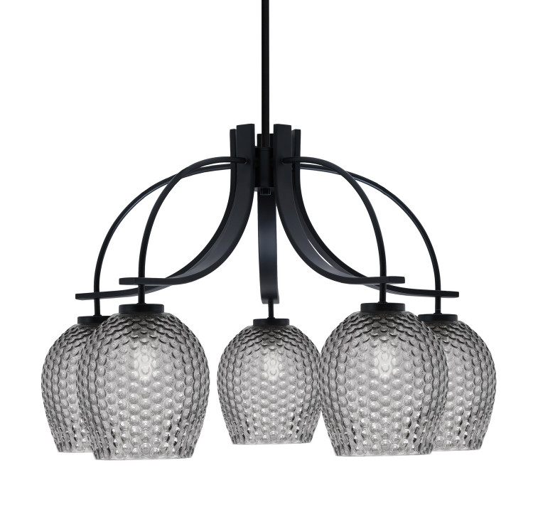 Toltec Lighting - 3925-MB-4902 - Five Light Chandelier - Cavella - Matte Black
