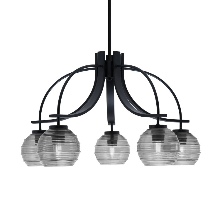 Toltec Lighting - 3925-MB-5112 - Five Light Chandelier - Cavella - Matte Black