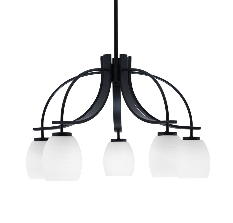 Toltec Lighting - 3925-MB-615 - Five Light Chandelier - Cavella - Matte Black