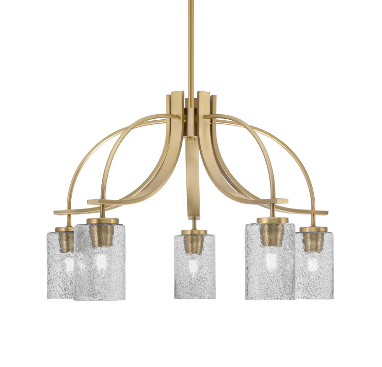 Toltec Lighting - 3925-NAB-3002 - Five Light Chandelier - Cavella - New Age Brass