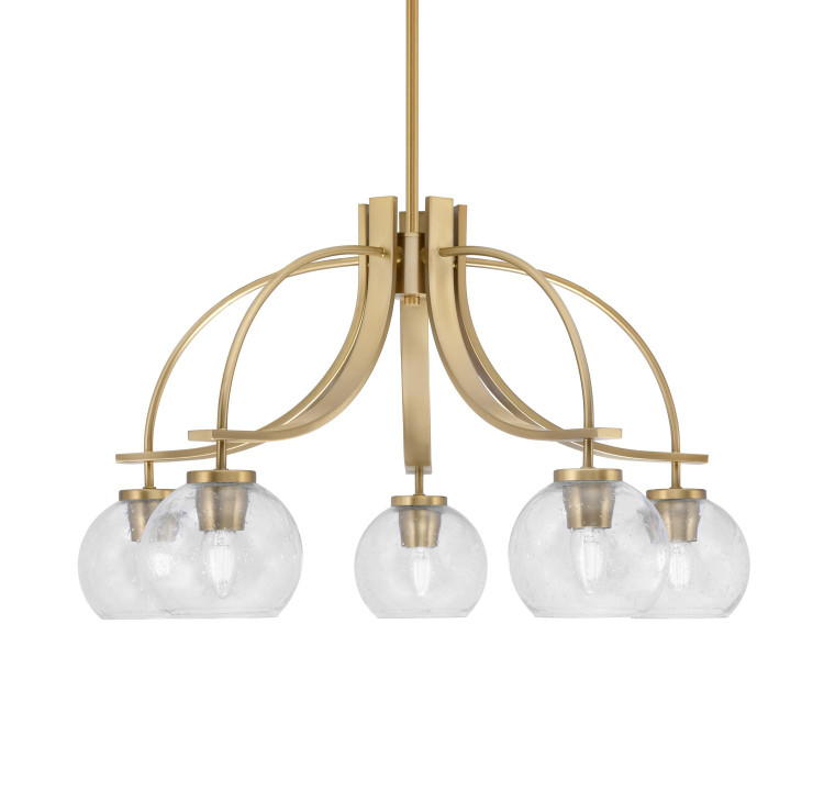 Toltec Lighting - 3925-NAB-4100 - Five Light Chandelier - Cavella - New Age Brass