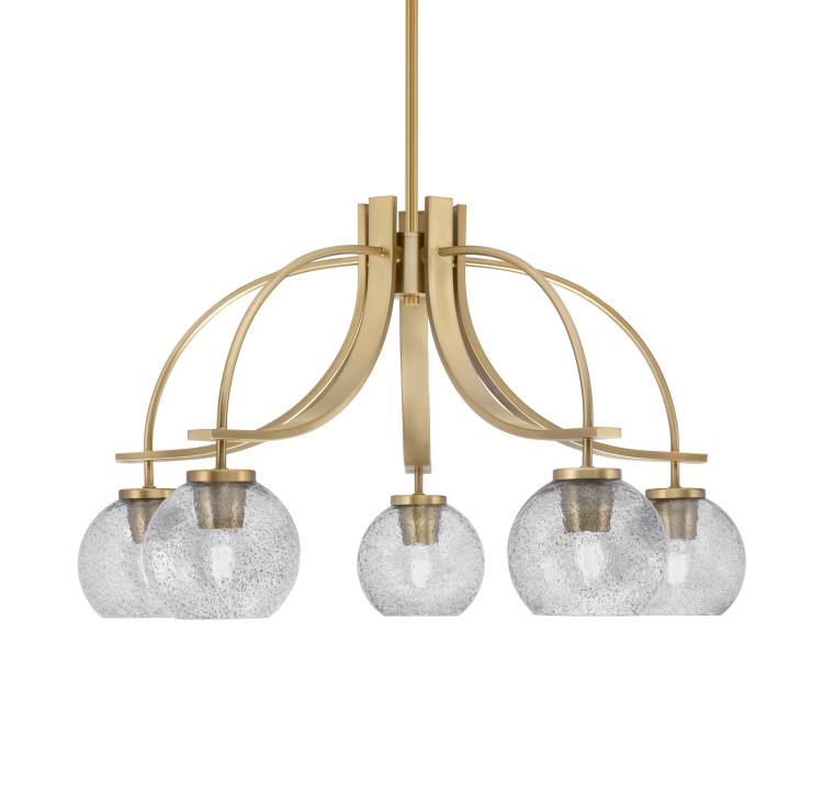 Toltec Lighting - 3925-NAB-4102 - Five Light Chandelier - Cavella - New Age Brass