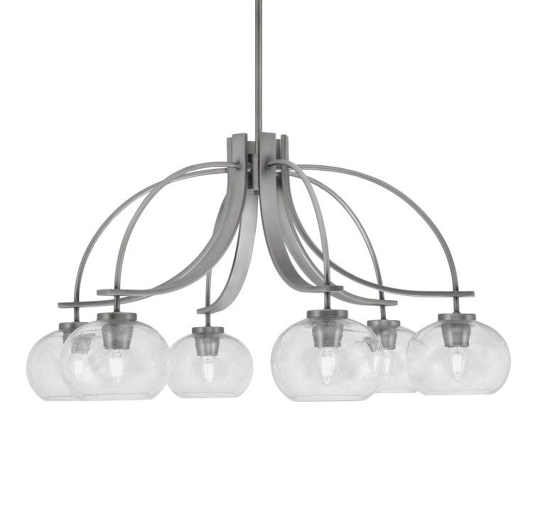 Toltec Lighting - 3926-GP-202 - Six Light Chandelier - Cavella - Graphite