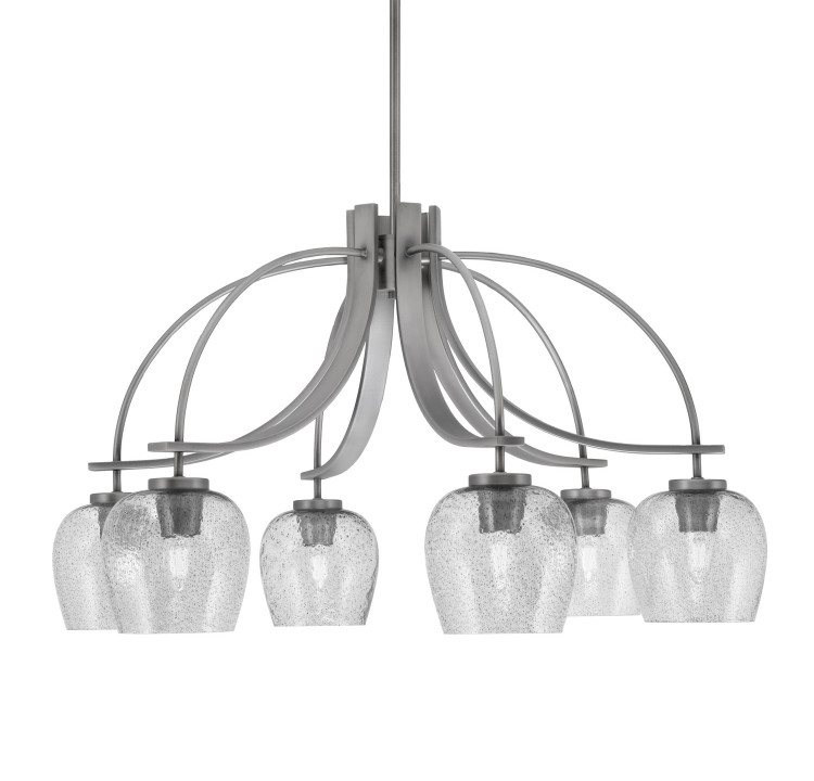Toltec Lighting - 3926-GP-4812 - Six Light Chandelier - Cavella - Graphite
