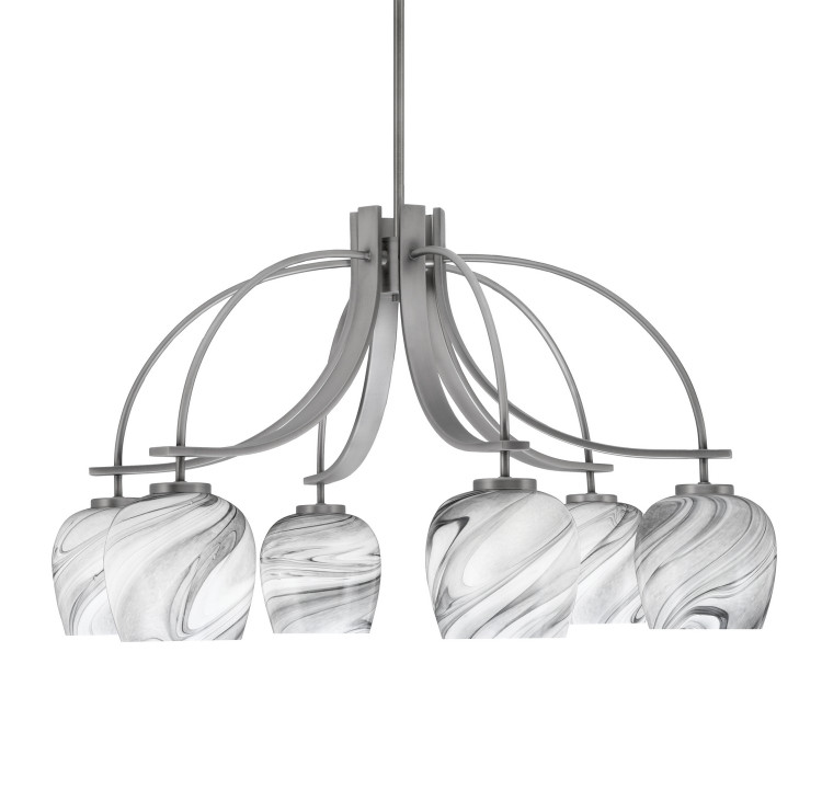 Toltec Lighting - 3926-GP-4819 - Six Light Chandelier - Cavella - Graphite