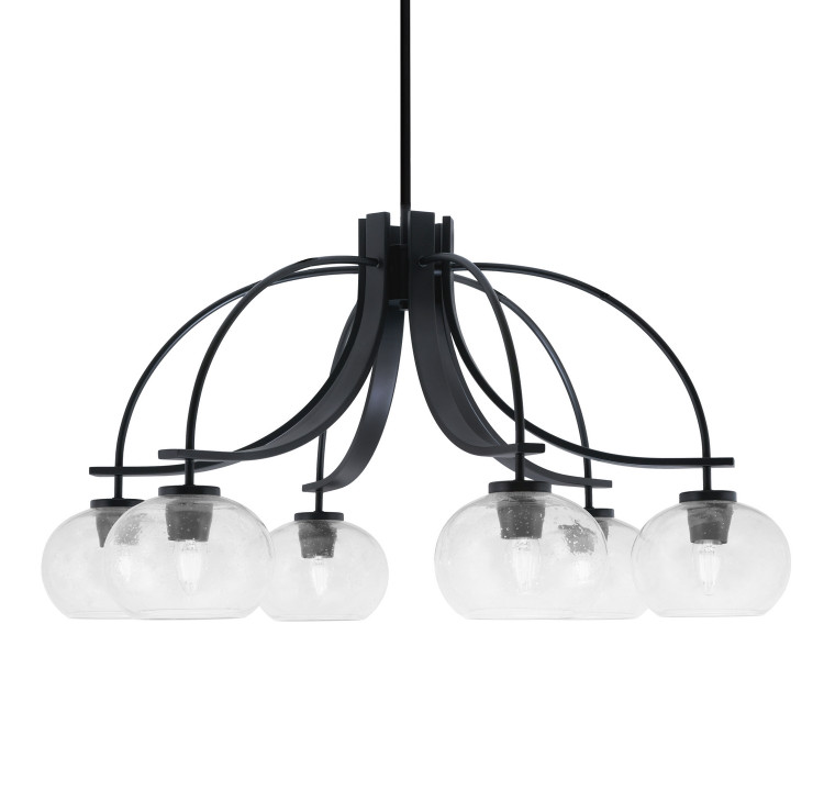 Toltec Lighting - 3926-MB-202 - Six Light Chandelier - Cavella - Matte Black