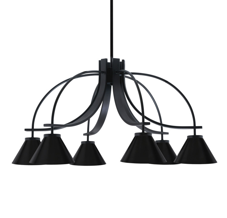 Toltec Lighting - 3926-MB-421 - Six Light Chandelier - Cavella - Matte Black