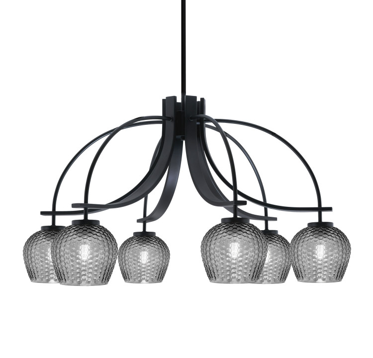 Toltec Lighting - 3926-MB-4602 - Six Light Chandelier - Cavella - Matte Black