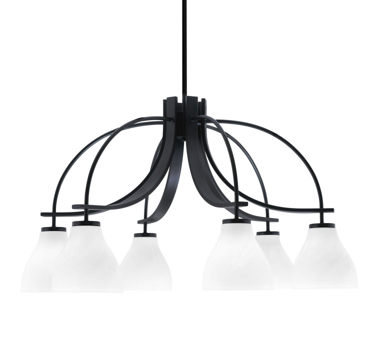 Toltec Lighting - 3926-MB-4761 - Six Light Chandelier - Cavella - Matte Black