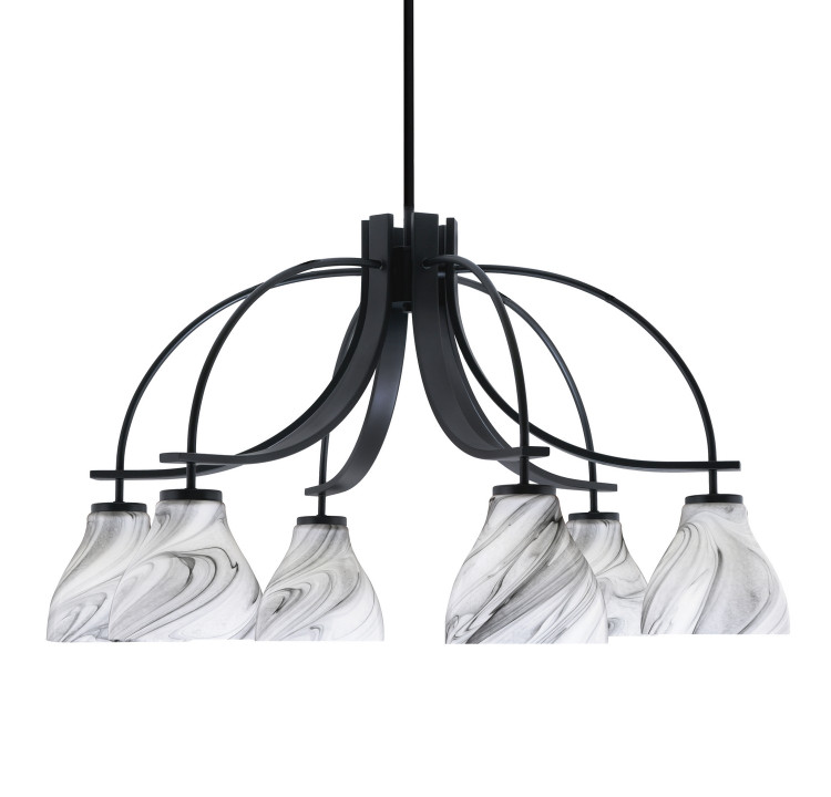 Toltec Lighting - 3926-MB-4769 - Six Light Chandelier - Cavella - Matte Black