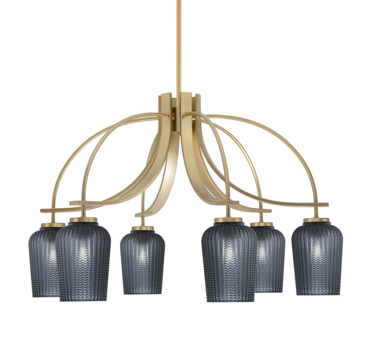 Toltec Lighting - 3926-NAB-4252 - Six Light Chandelier - Cavella - New Age Brass