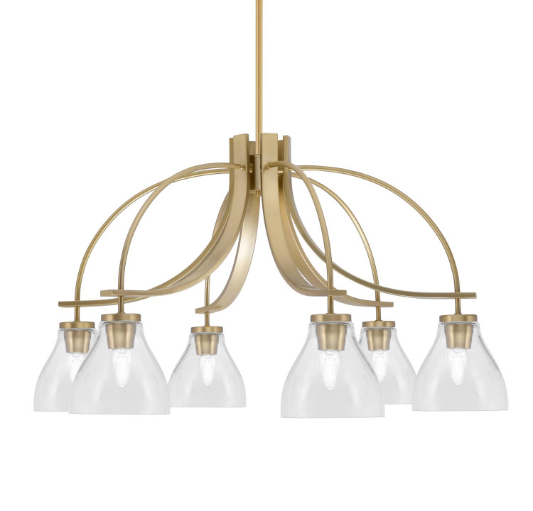 Toltec Lighting - 3926-NAB-4760 - Six Light Chandelier - Cavella - New Age Brass