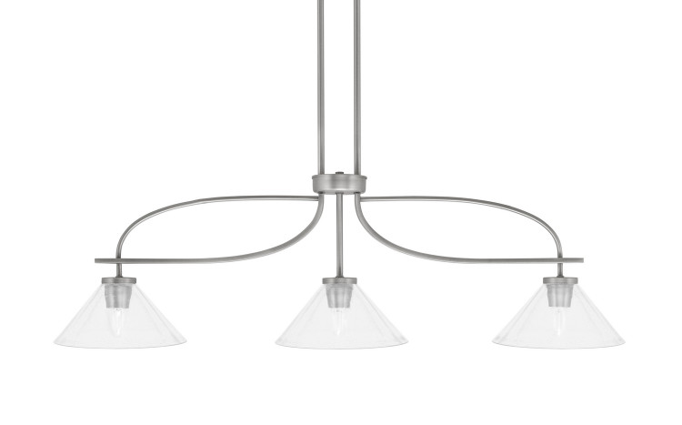 Toltec Lighting - 3936-GP-304 - Three Light Island Pendant - Cavella - Graphite