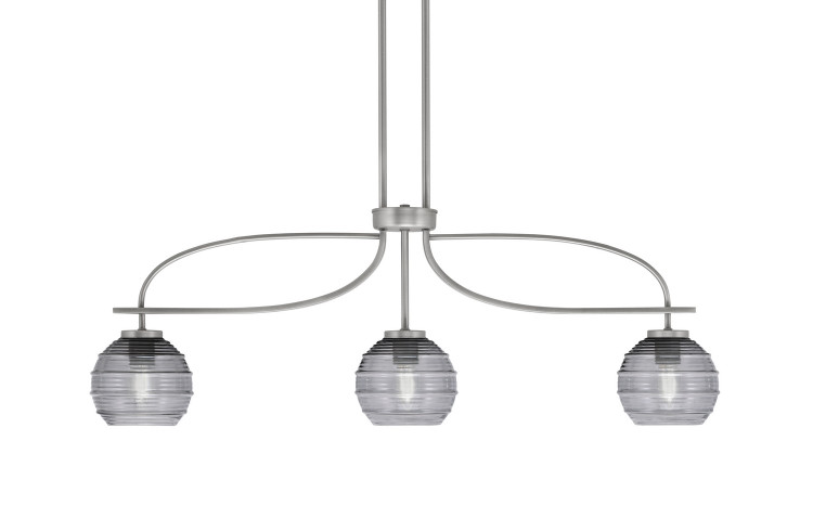 Toltec Lighting - 3936-GP-5112 - Three Light Island Pendant - Cavella - Graphite