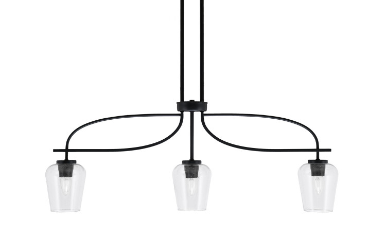 Toltec Lighting - 3936-MB-210 - Three Light Island Pendant - Cavella - Matte Black