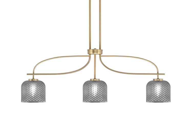 Toltec Lighting - 3936-NAB-4612 - Three Light Island Pendant - Cavella - New Age Brass