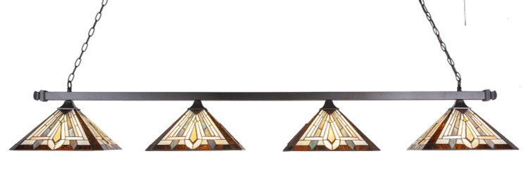 Toltec Lighting - 404-MB-959 - Four Light Billiard/Island - Square/Square - Matte Black