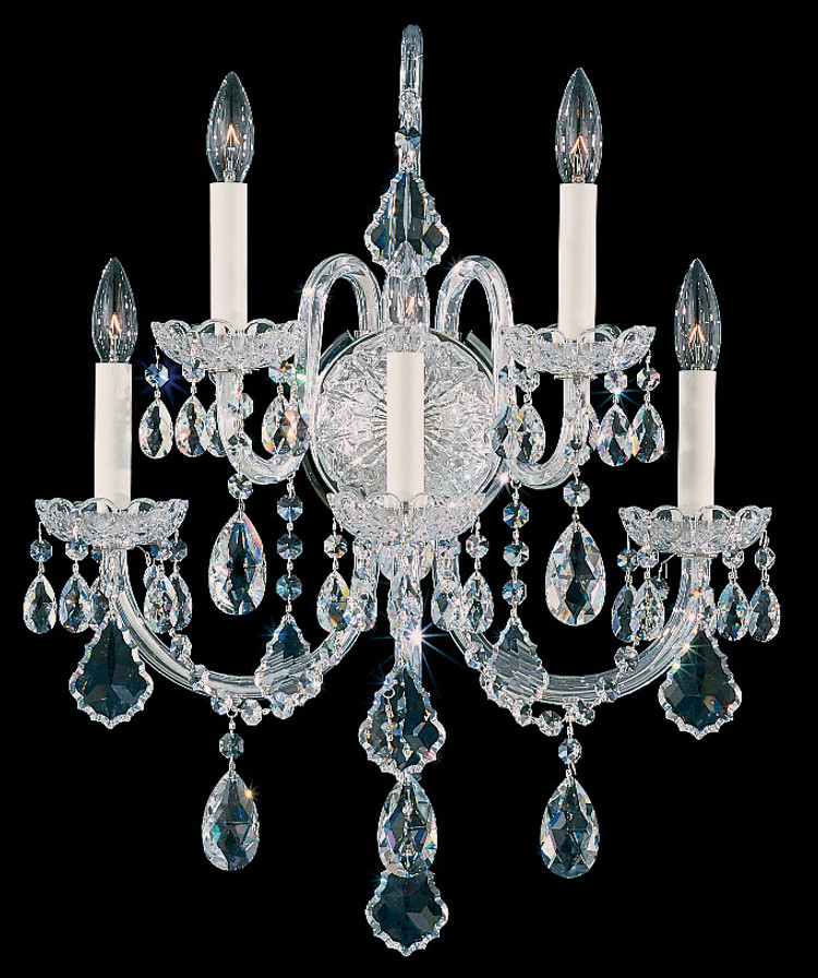 Schonbek - 6806-40R - Five Light Wall Sconce - Olde World - Polished Silver