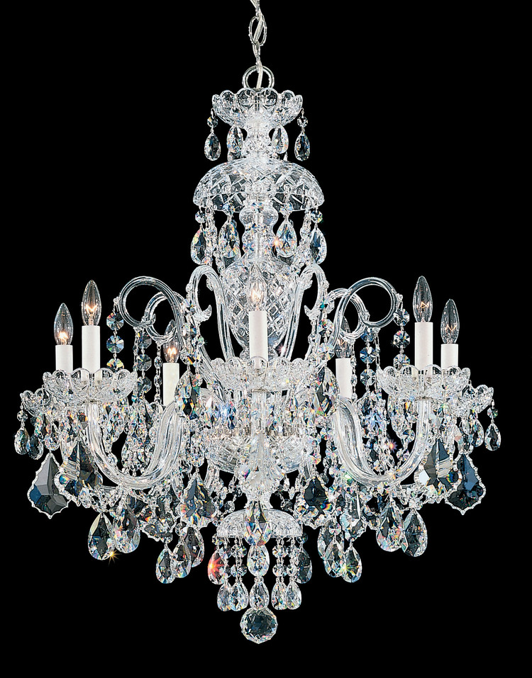 Schonbek - 6811-40R - Seven Light Chandelier - Olde World - Polished Silver