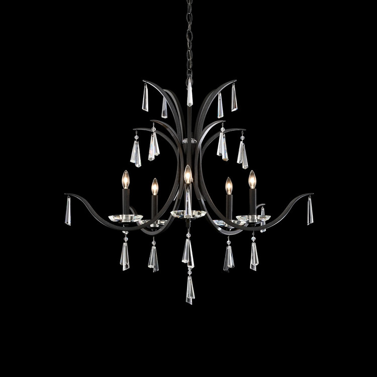 Schonbek - S30505-76R - Five Light Chandelier - Tinsley - Ferro Black