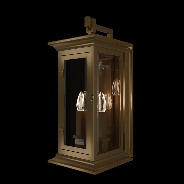 Schonbek - SW33520-718 - Three Light Outdoor Wall Mount - Dresden - Burnish Brass