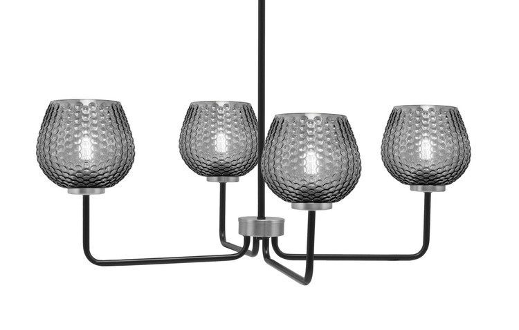 Toltec Lighting - 6204-MBGP-4602 - Four Light Chandelier - Sandia - Matte Black & Graphite