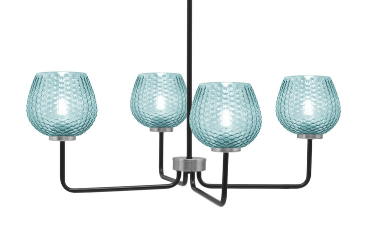 Toltec Lighting - 6204-MBGP-4605 - Four Light Chandelier - Sandia - Matte Black & Graphite