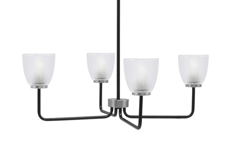 Toltec Lighting - 6204-MBGP-500 - Four Light Chandelier - Sandia - Matte Black & Graphite