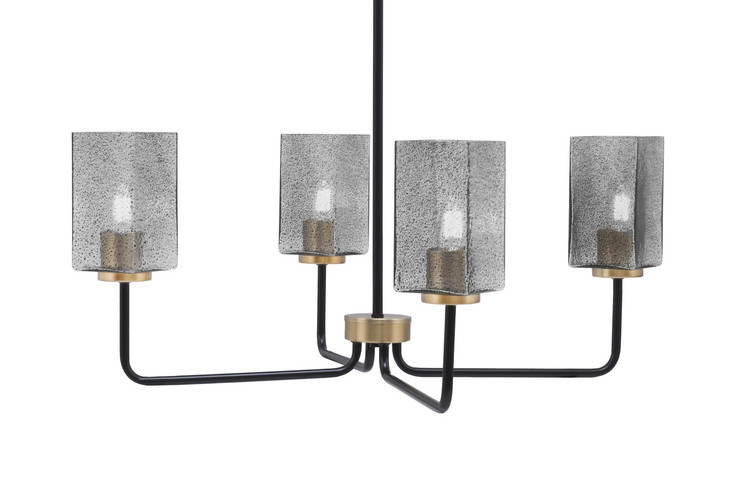Toltec Lighting - 6204-MBNAB-542 - Four Light Chandelier - Sandia - Matte Black & New Age Brass