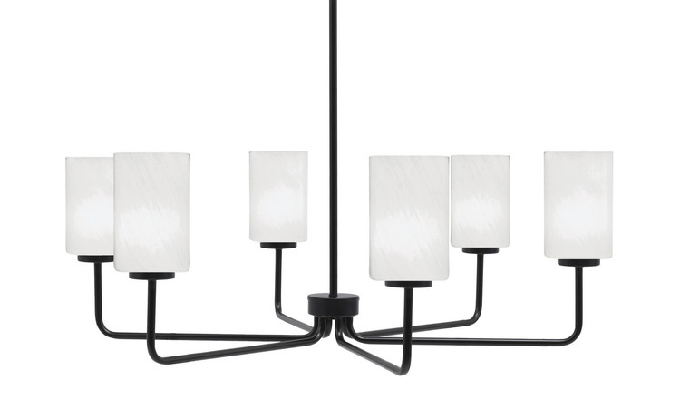 Toltec Lighting - 6206-MB-3001 - Six Light Chandelier - Sandia - Matte Black