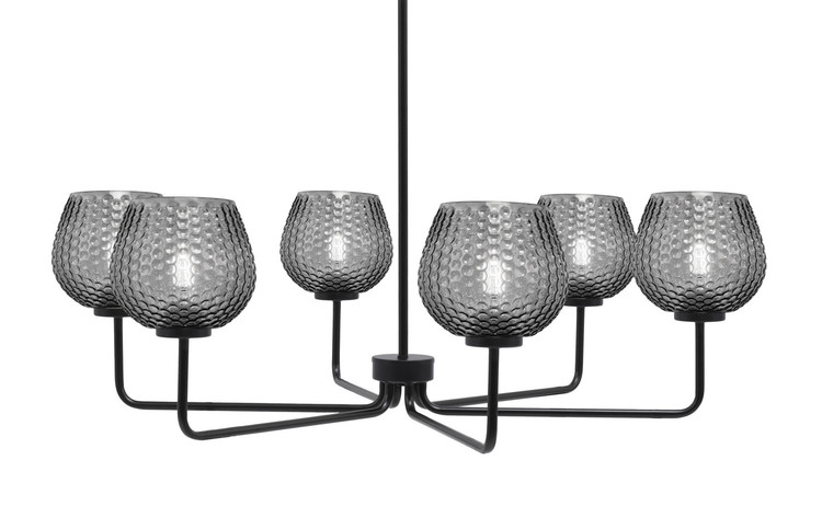 Toltec Lighting - 6206-MB-4602 - Six Light Chandelier - Sandia - Matte Black