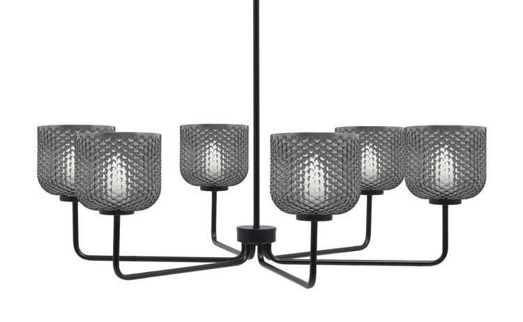 Toltec Lighting - 6206-MB-4612 - Six Light Chandelier - Sandia - Matte Black
