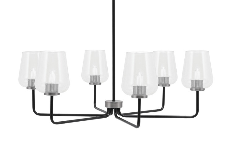 Toltec Lighting - 6206-MBGP-210 - Six Light Chandelier - Sandia - Matte Black & Graphite