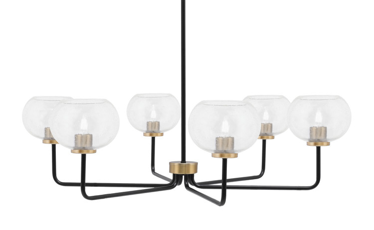 Toltec Lighting - 6206-MBNAB-202 - Six Light Chandelier - Sandia - Matte Black & New Age Brass