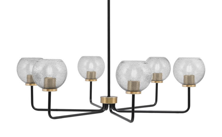 Toltec Lighting - 6206-MBNAB-4102 - Six Light Chandelier - Sandia - Matte Black & New Age Brass